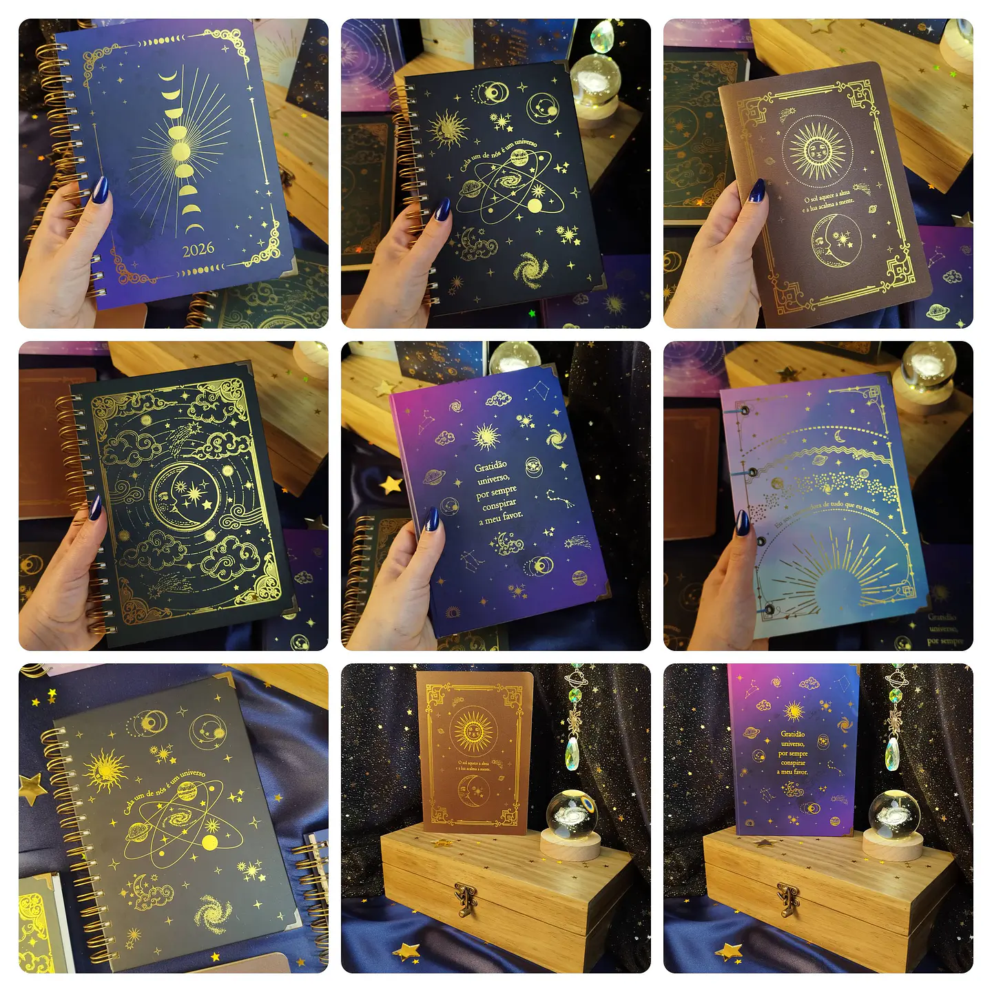 Combo 2 em 1 Agenda 2026 Coleção Astros para Costura e Wireo Arquivo Png 1