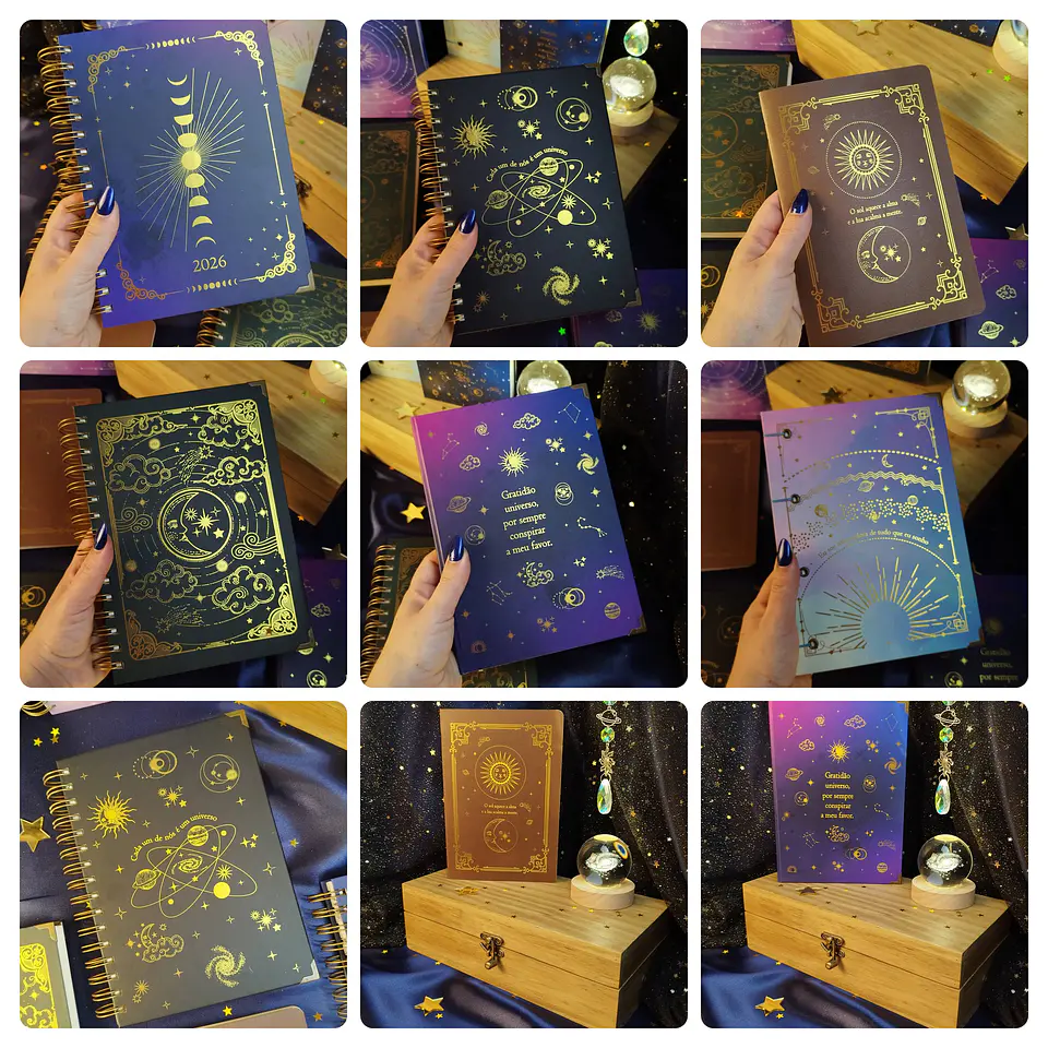 Combo 2 em 1 Agenda 2026 Coleção Astros para Costura e Wireo Arquivo Png 1