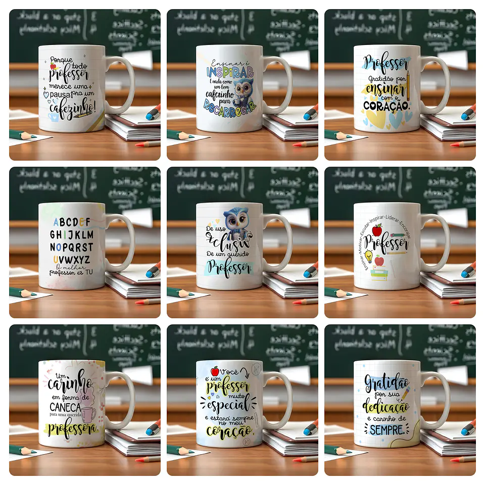 40 Artes para Caneca Dia Dos Professores Arquivo Editável 2