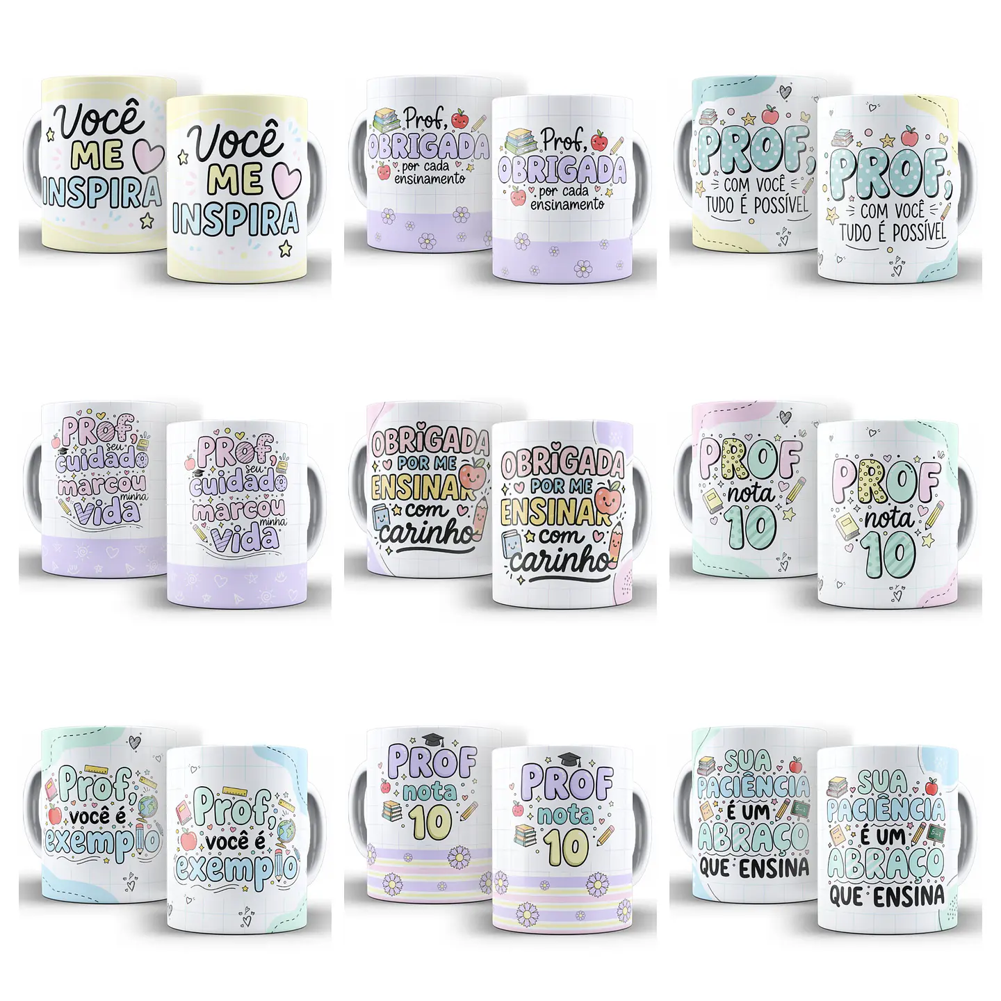 26 Artes para Caneca Dia dos Professores Gratidão em Cores Arquivo Editável  2