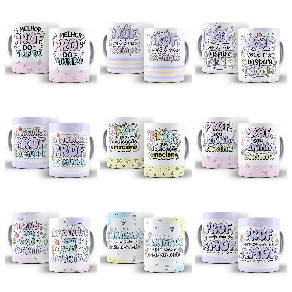 26 Artes para Caneca Dia dos Professores Gratidão em Cores Arquivo Editável  3