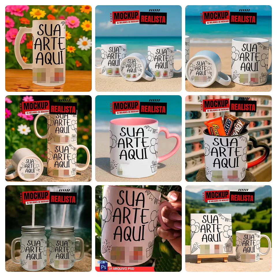 33 Mockups prontos para Caneca, xicara, azulejo e outros Arquivos em Photoshop  4