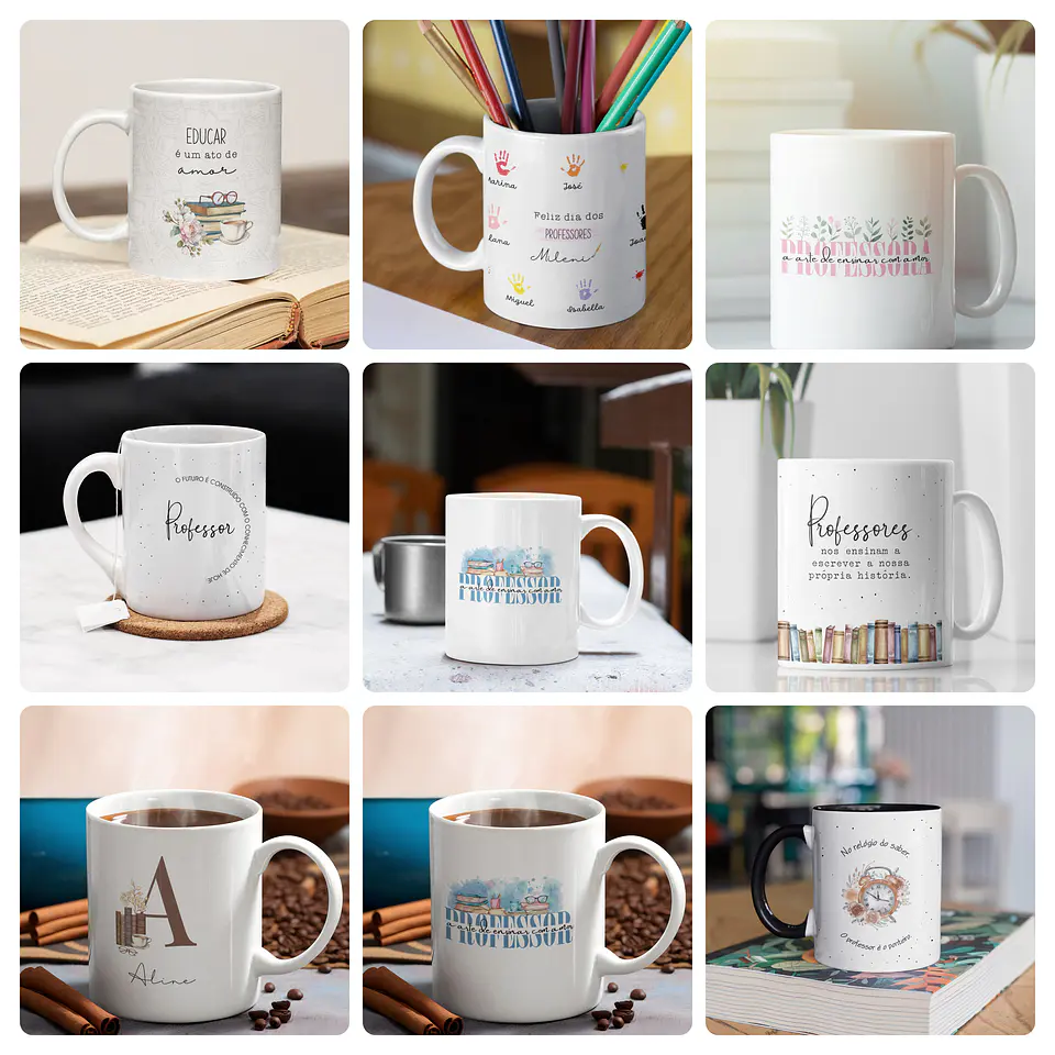 47 Artes para Caneca Frases e Alfabeto Dia dos Professores Arquivo Editável 4