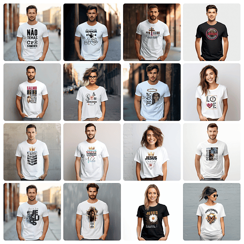 300 Artes para Camisa Gospel Frases Evangelicas Cristão Arquivo Editável 