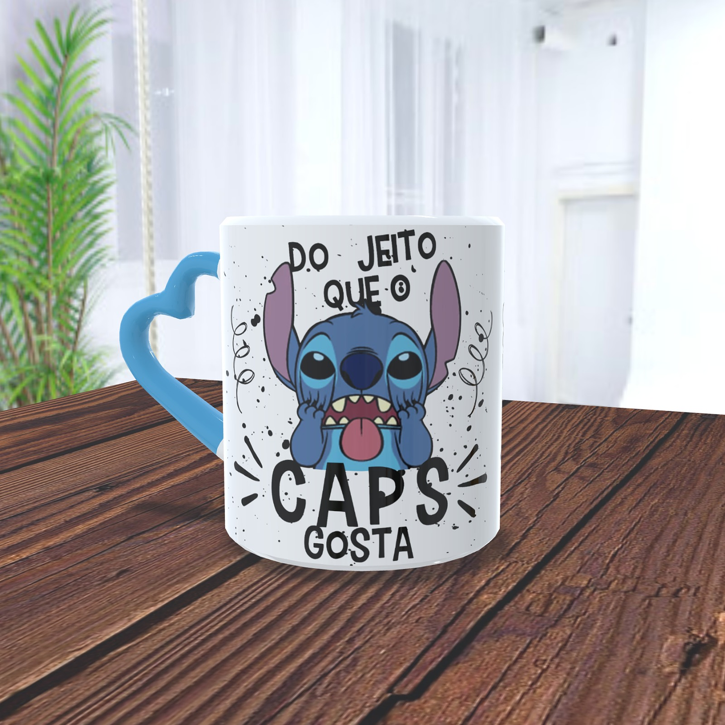 Arte Caneca Stitch do Jeito que o Caps gosta Arquivo em Png 1