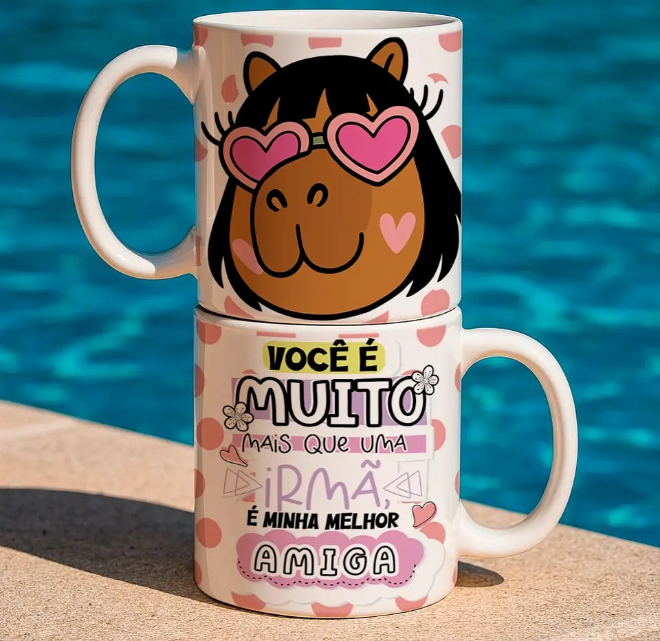 5 Artes para Caneca Capivara Amizade Arquivo Editável 4