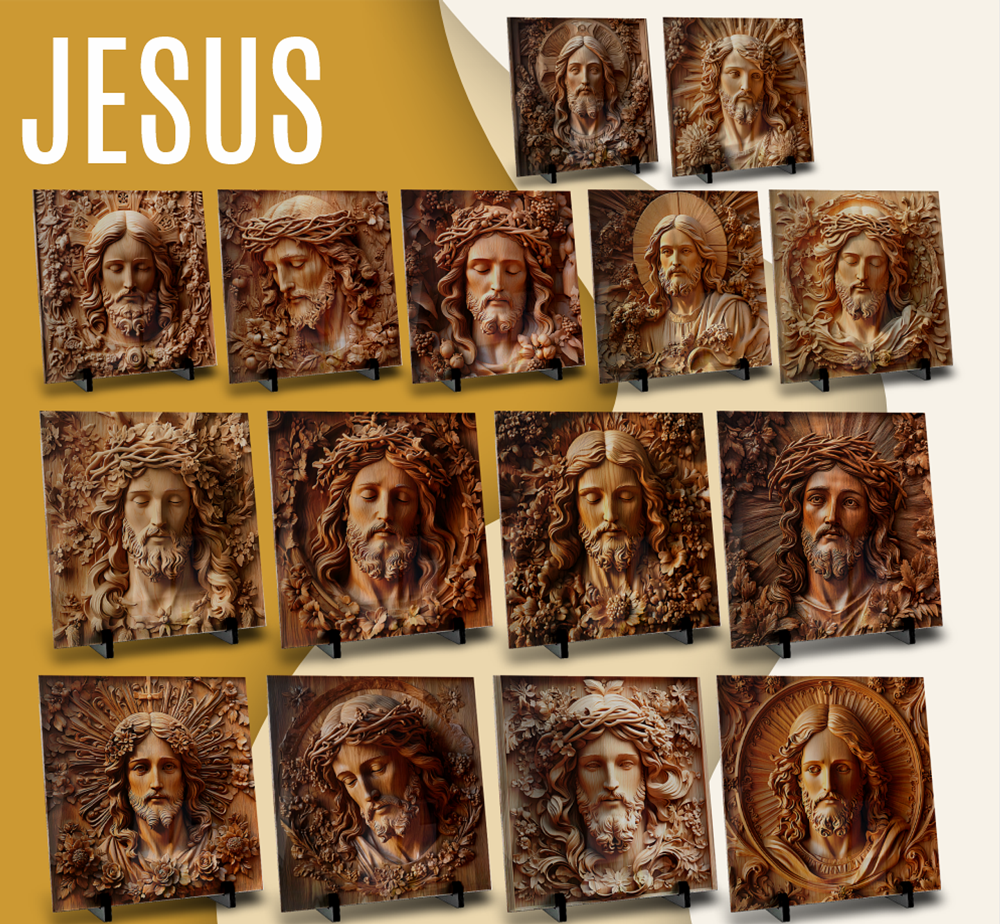 36 Artes para Caneca e Azulejo Jesus Cristo 3D Arquivo em Jpg  4