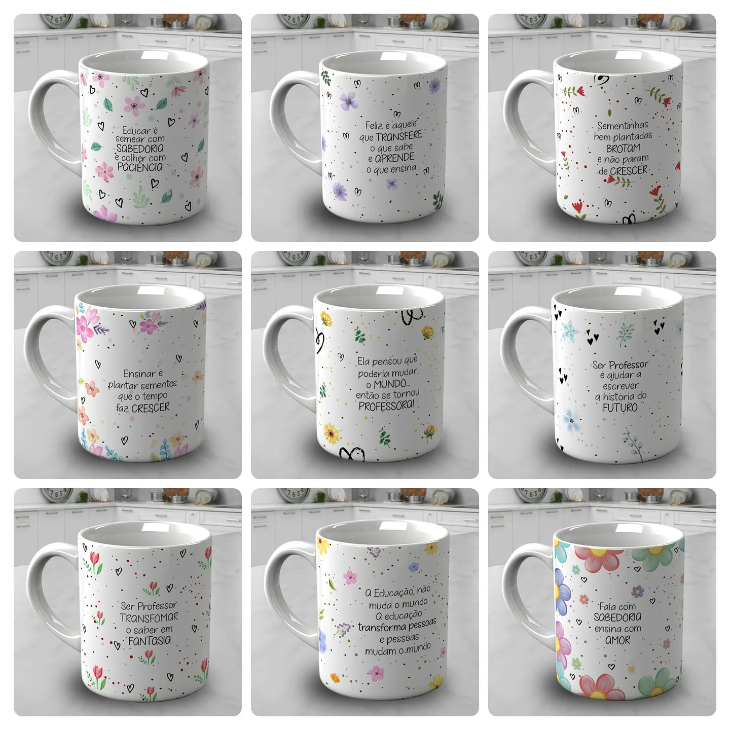 20 Artes para Canecas Minimalista Dia do Professores Arquivo Editável  2