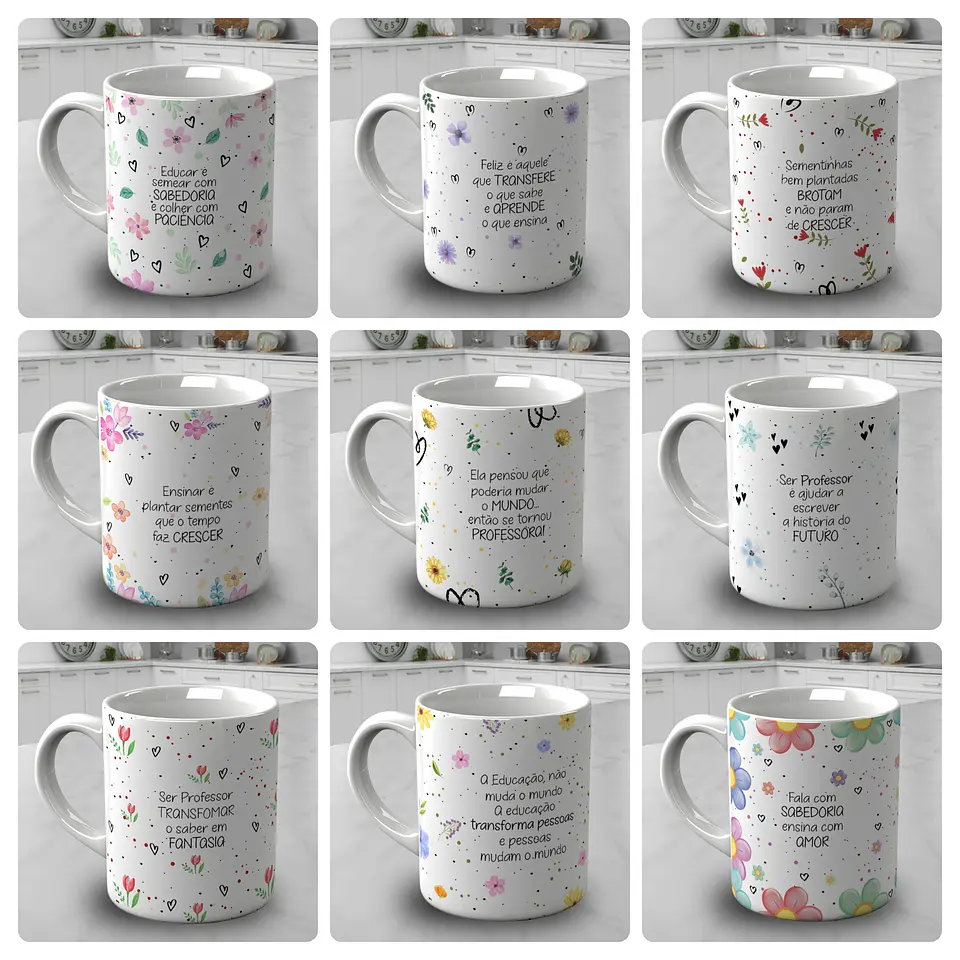 20 Artes para Canecas Minimalista Dia do Professores Arquivo Editável  2
