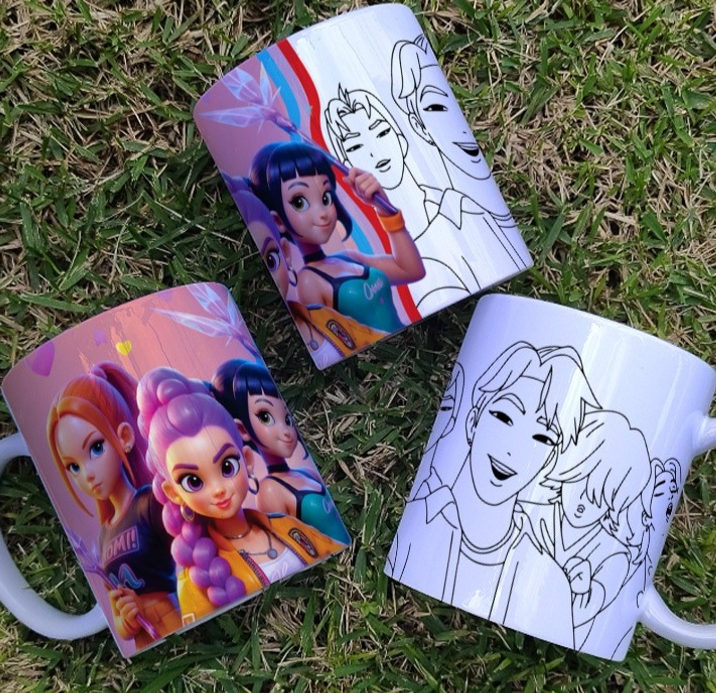 8 Artes para Caneca Colorir Guerreiras Do K-Pop Arquivo Editável 6