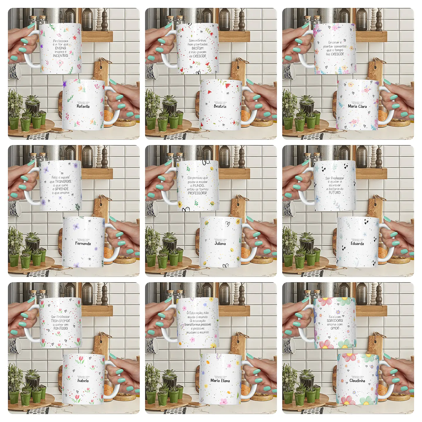 20 Artes para Canecas Minimalista Dia do Professores Arquivo Editável  3