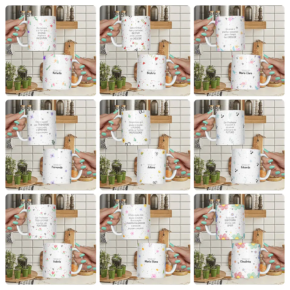 20 Artes para Canecas Minimalista Dia do Professores Arquivo Editável  3