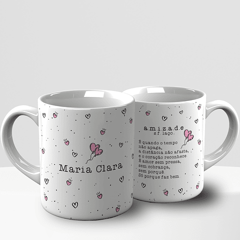 Arte Caneca Amizade Com e sem foto Arquivo Editável