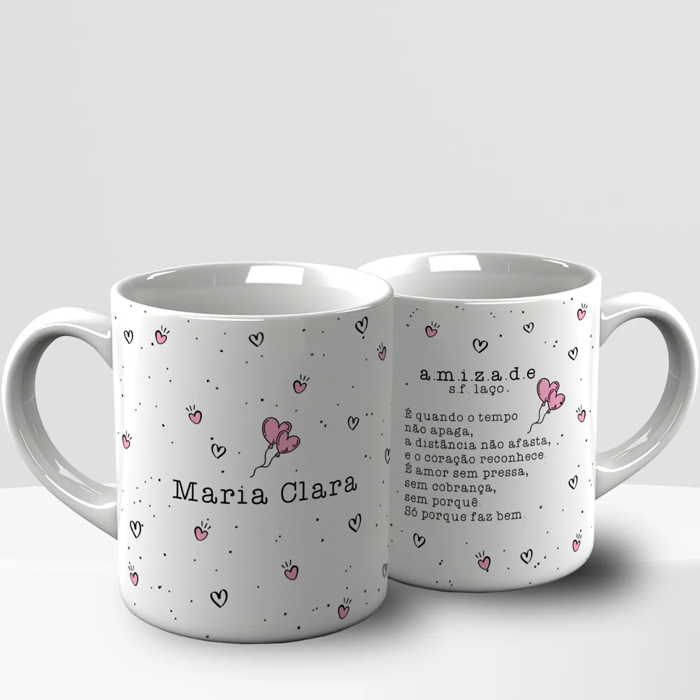 Arte Caneca Amizade Com e sem foto Arquivo Editável 1