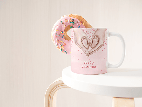 Arte Caneca Bebê a Caminho Arquivo em Png 