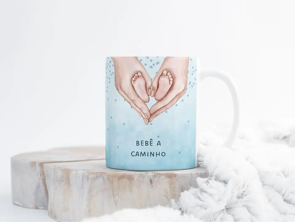 Arte Caneca Bebê a Caminho Arquivo em Png  2