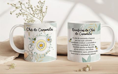6 Artes para Caneca Chá de Ervas Arquivo em Jpg