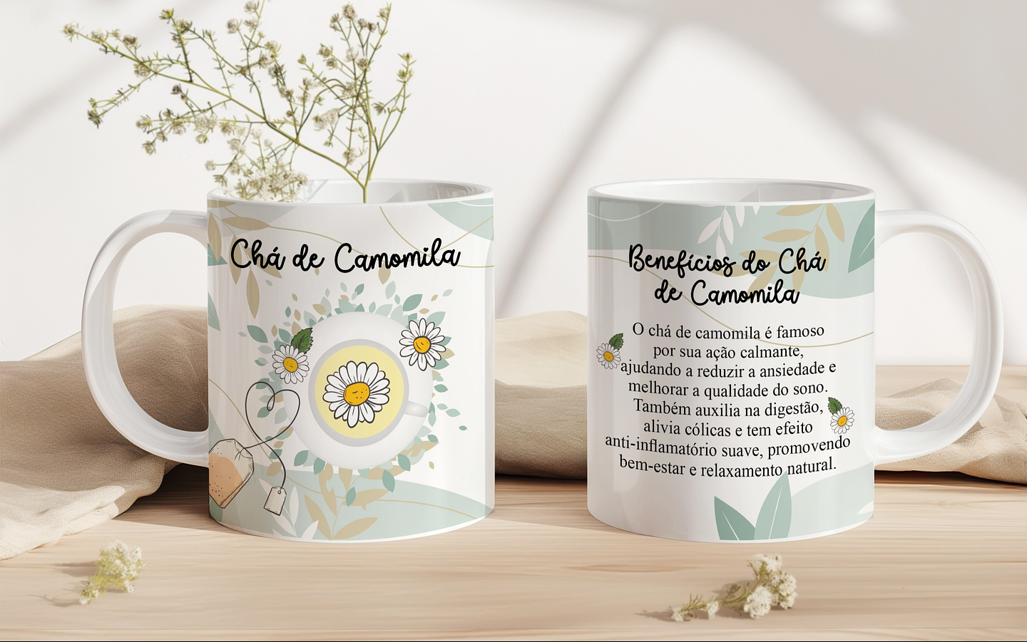 6 Artes para Caneca Chá de Ervas Arquivo em Jpg 1