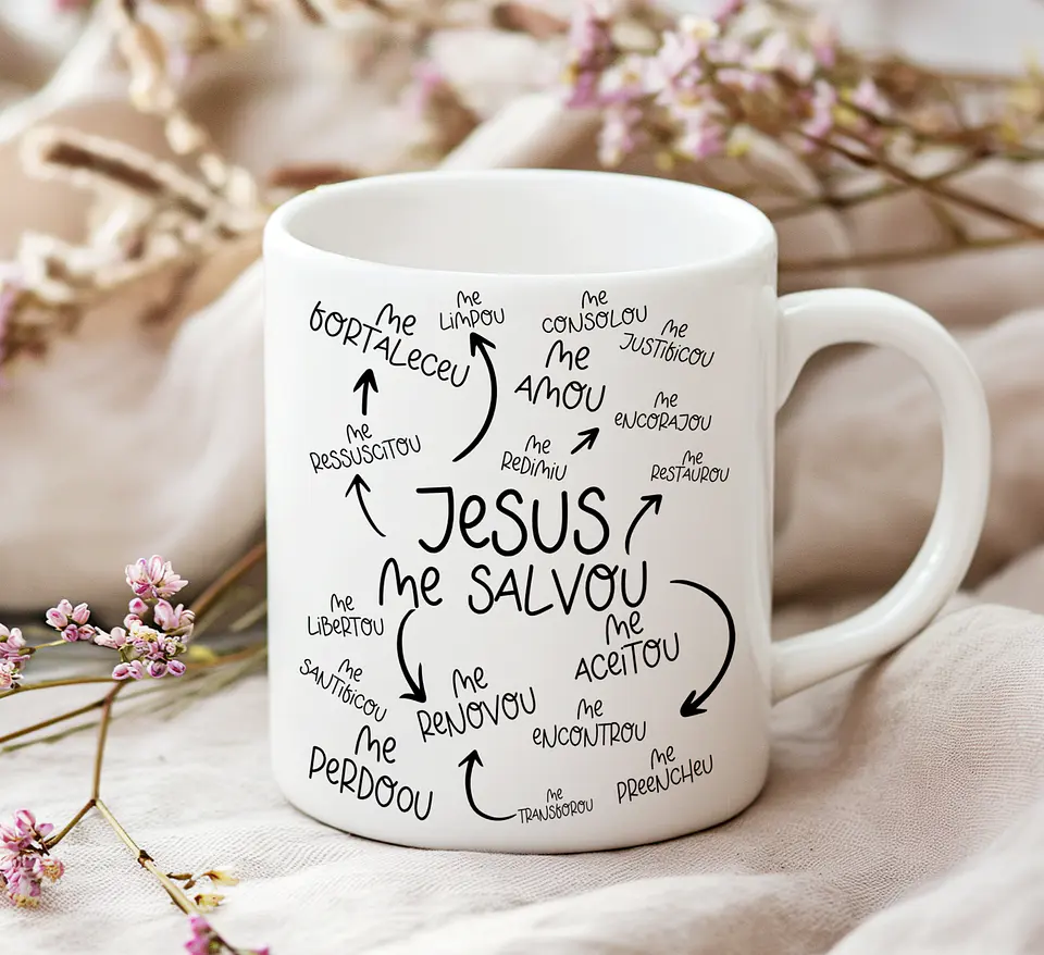 4 Artes para Caneca Jesus te Salvou Arquivo Editável  1
