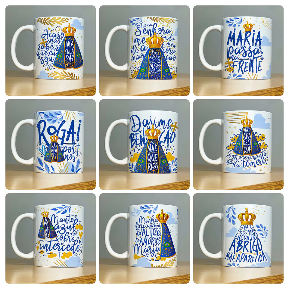 36 Artes para Caneca Camisa e Azulejo Nossa Senhora Aparecida Arquivo em Png 1