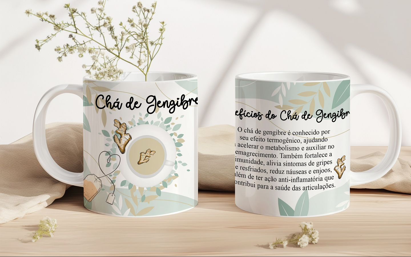 6 Artes para Caneca Chá de Ervas Arquivo em Jpg 2