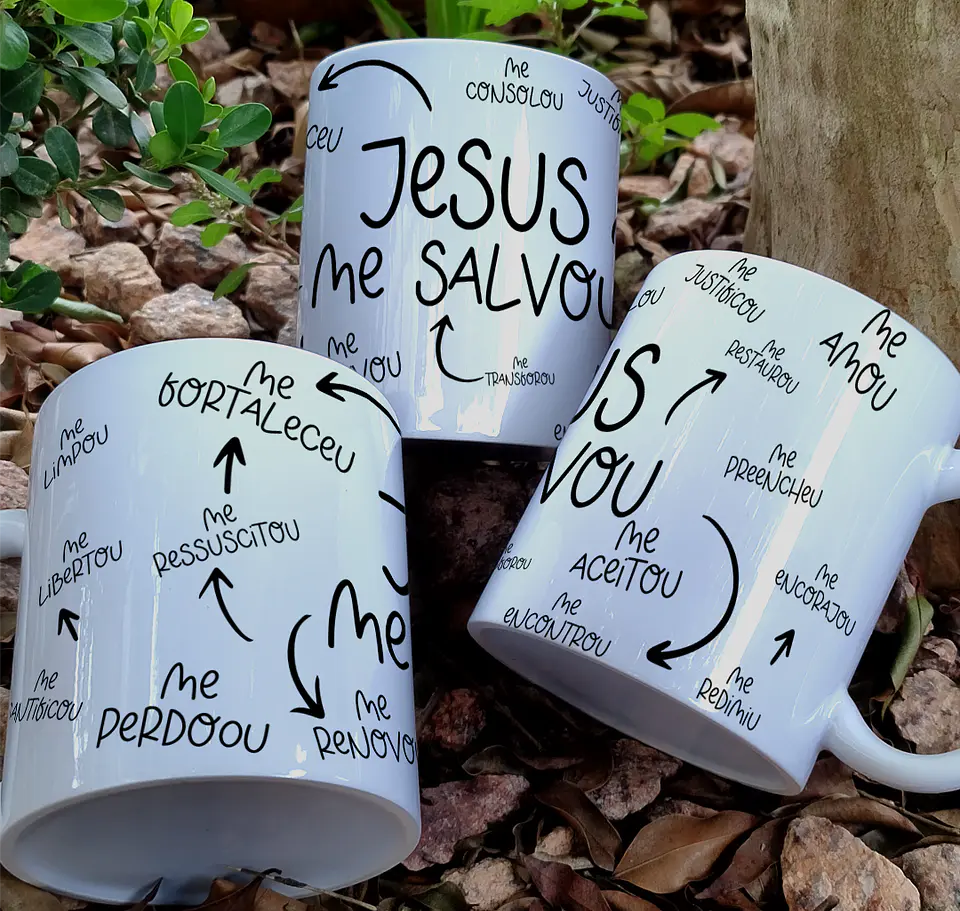 4 Artes para Caneca Jesus te Salvou Arquivo Editável  2