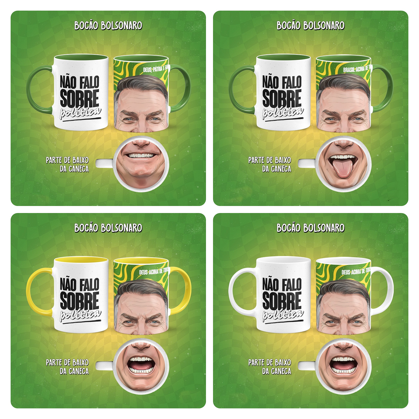 8 Artes para Caneca Bocão Lula e Bolsonaro Arquivo em Jpg 3