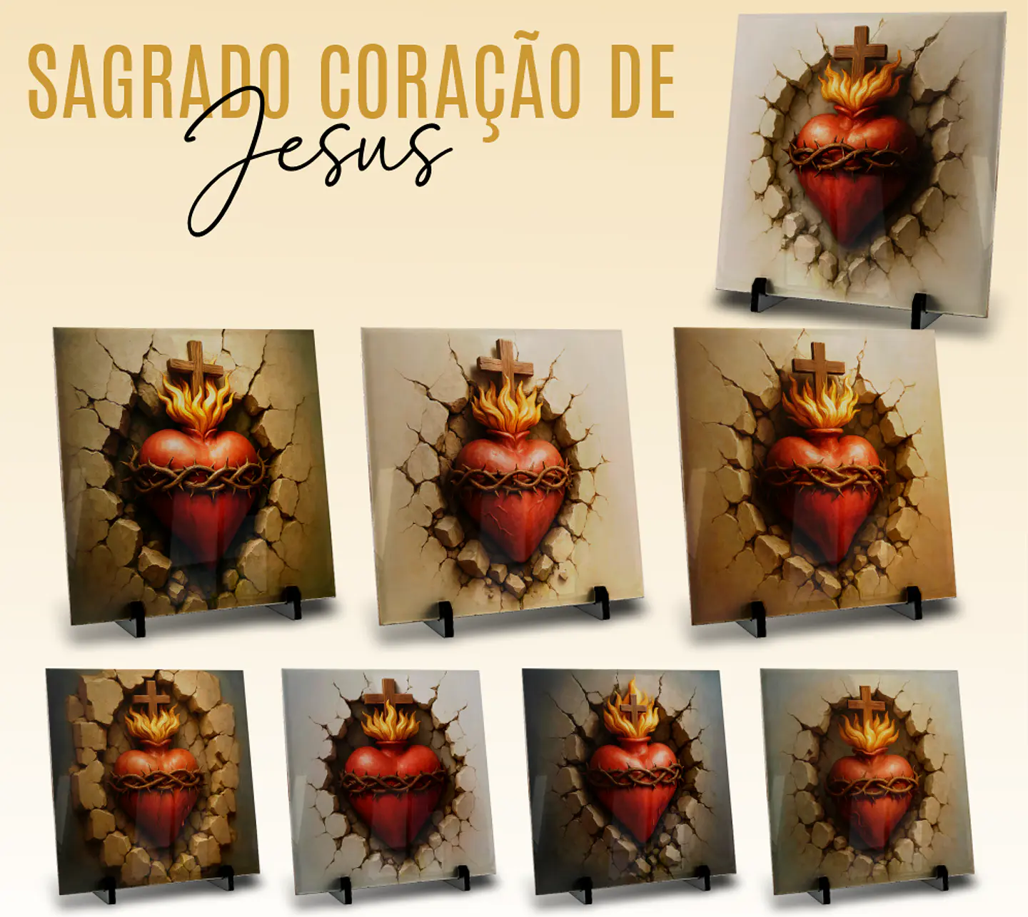 16 Artes para Caneca e Azulejo Sagrado Coração De Jesus em Jpg 2
