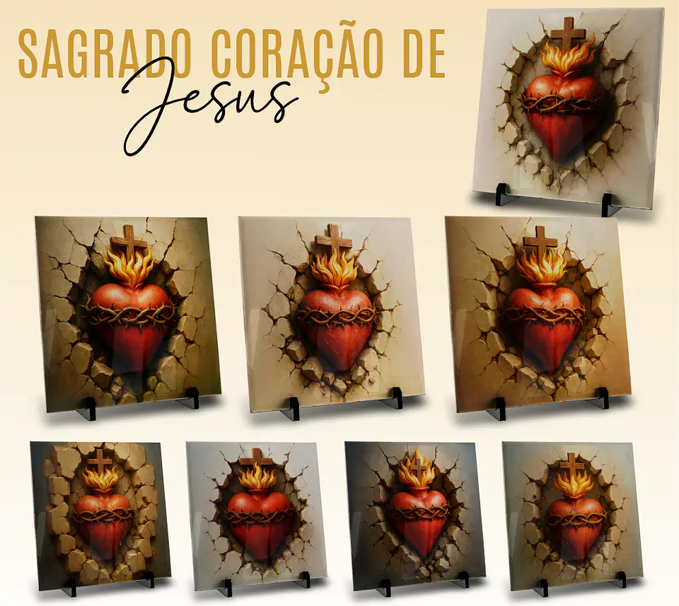16 Artes para Caneca e Azulejo Sagrado Coração De Jesus em Jpg 2