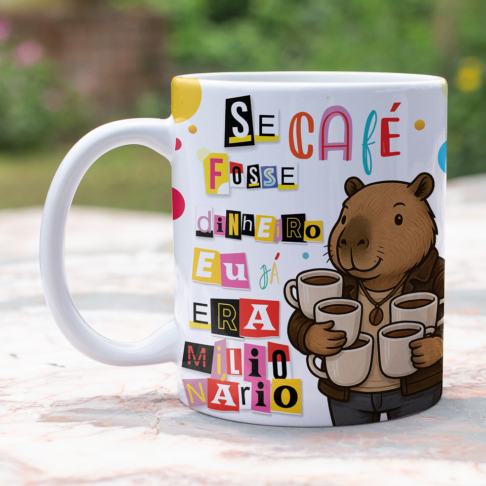 4 Artes para Caneca Capivara Café Arquivo Editável  4