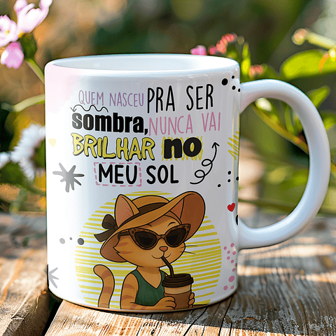 5 Artes para Caneca Frases Gata sincera Arquivo Editável 