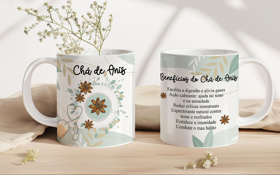 6 Artes para Caneca Chá de Ervas Arquivo em Jpg 5