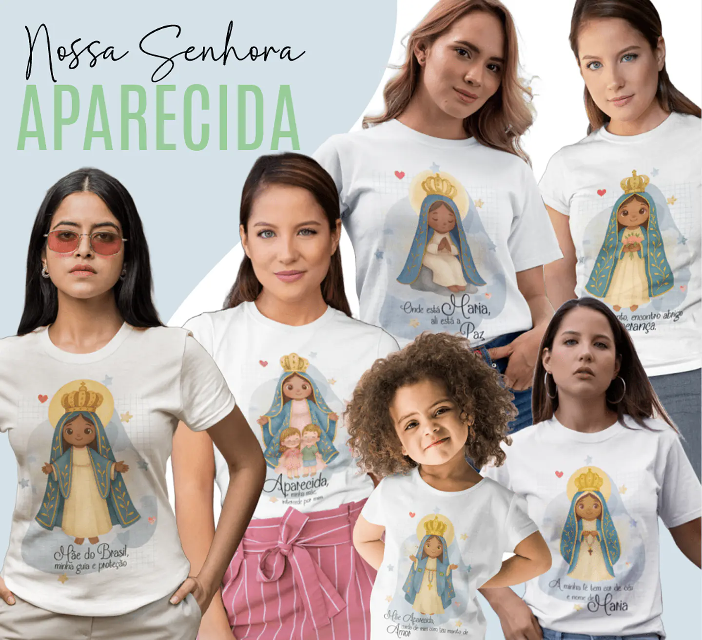 6 Artes para Camisa Nossa Senhora Aparecida Arquivo Editável  1