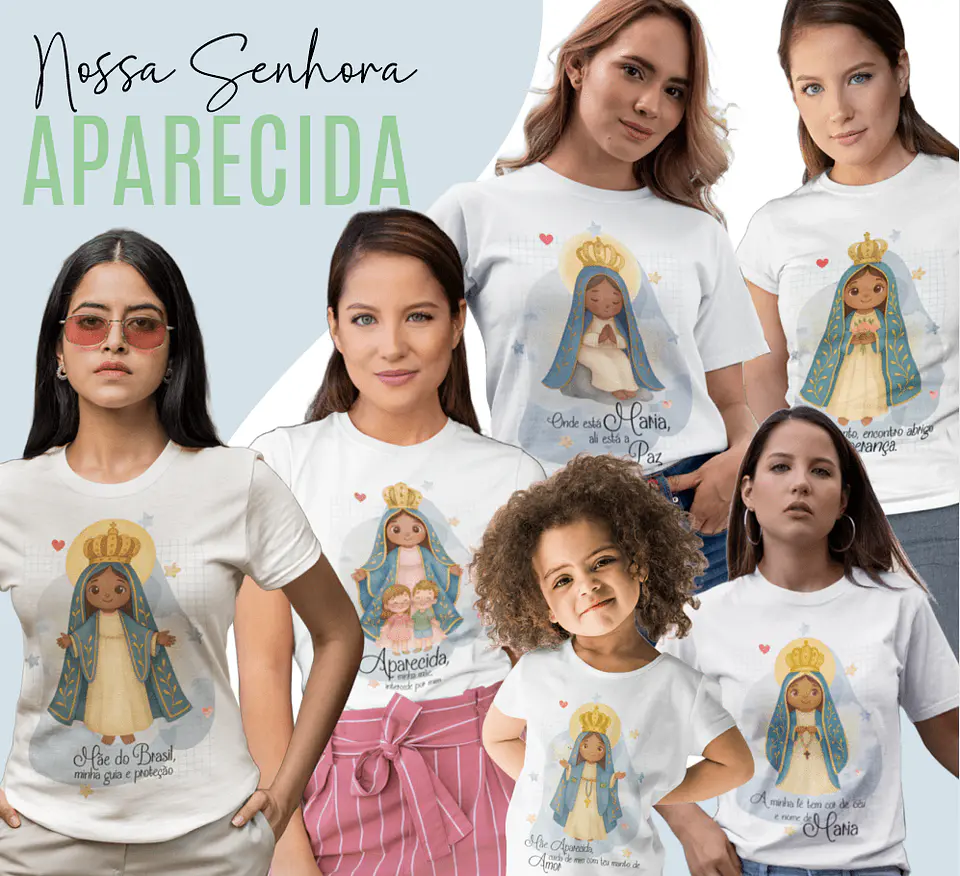 6 Artes para Camisa Nossa Senhora Aparecida Arquivo Editável  1