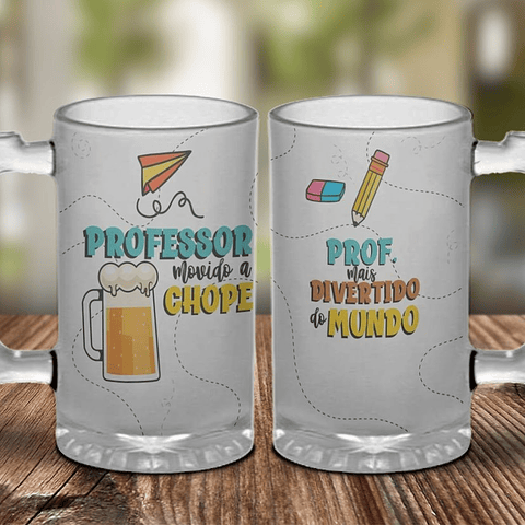 5 Artes para Copo Chopp Dia do Professor Divetido Arquivo Editável 