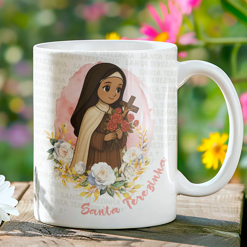 8 Artes para Caneca Santinhas Arquivo Editável  4