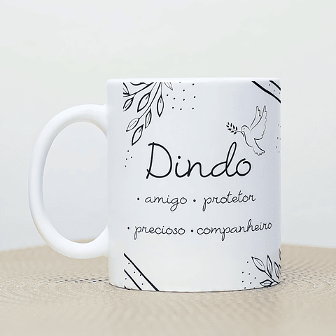 Arte Caneca Dindo Amigo, Precioso, Protetor, Companheiro  Arquivo em Png 