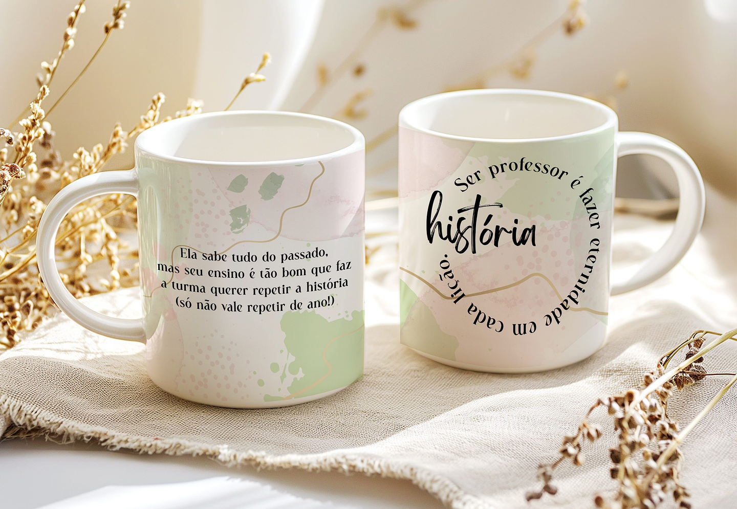 8 Artes para Caneca Professoras Matérias Arquivo Editável  4