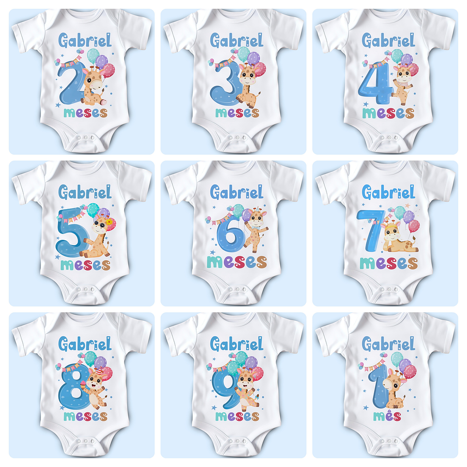 24 Artes para Body Mesvesario Animais Arquivo Editável  2