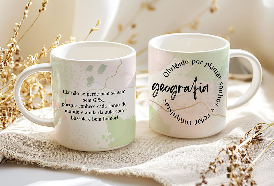 8 Artes para Caneca Professoras Matérias Arquivo Editável  5