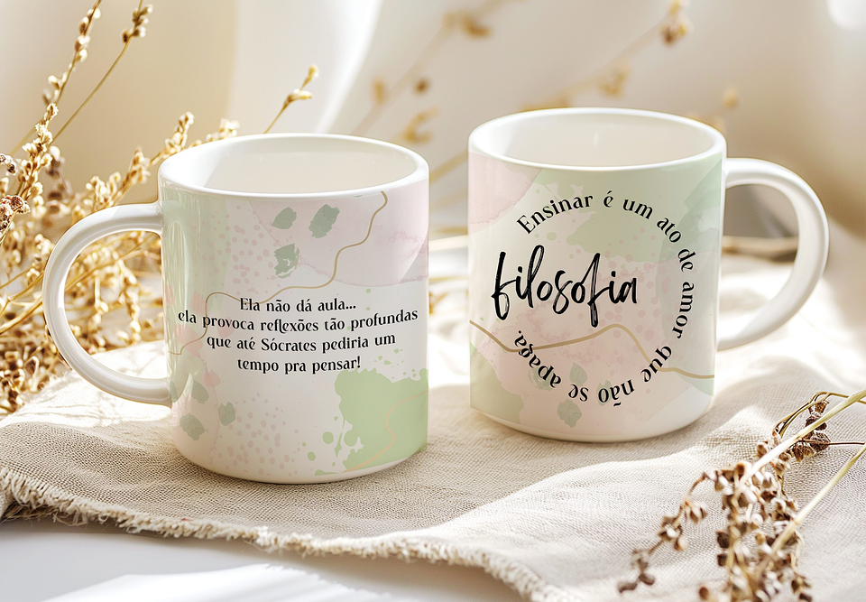 8 Artes para Caneca Professoras Matérias Arquivo Editável  7