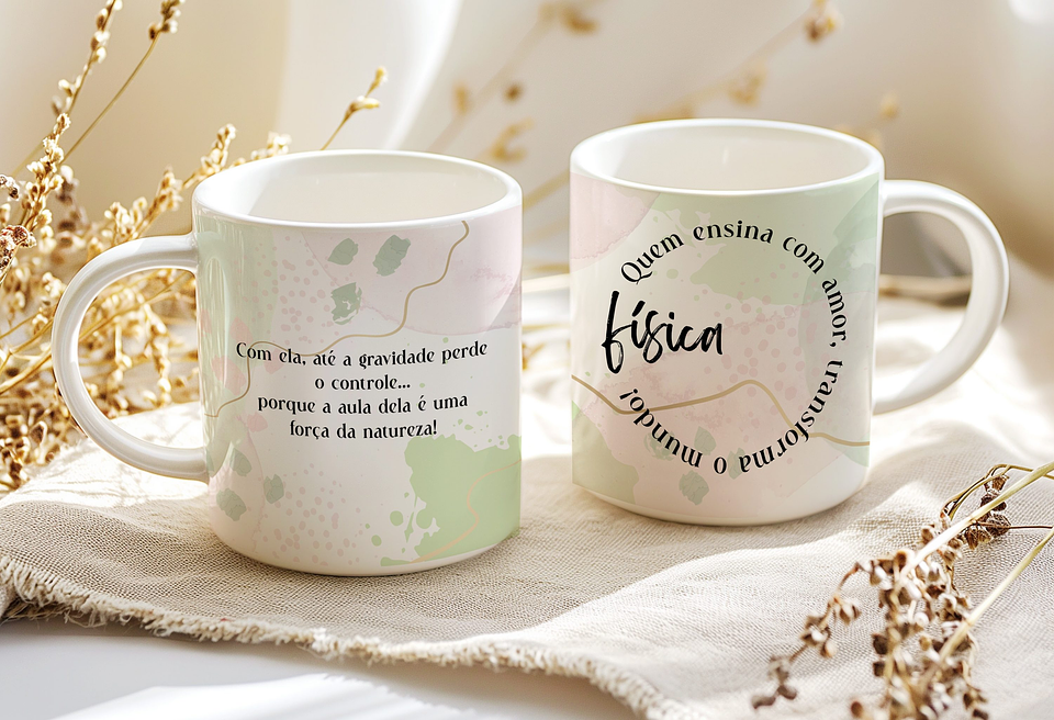 8 Artes para Caneca Professoras Matérias Arquivo Editável  8