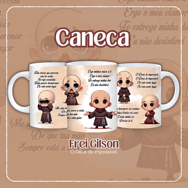 Artes Caneca O Deus do impossível Arquivo em Jpg 1