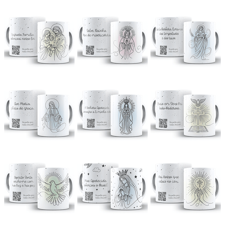 18 Artes para Caneca Religiosa Religião Cristã Arquivo Editável  1