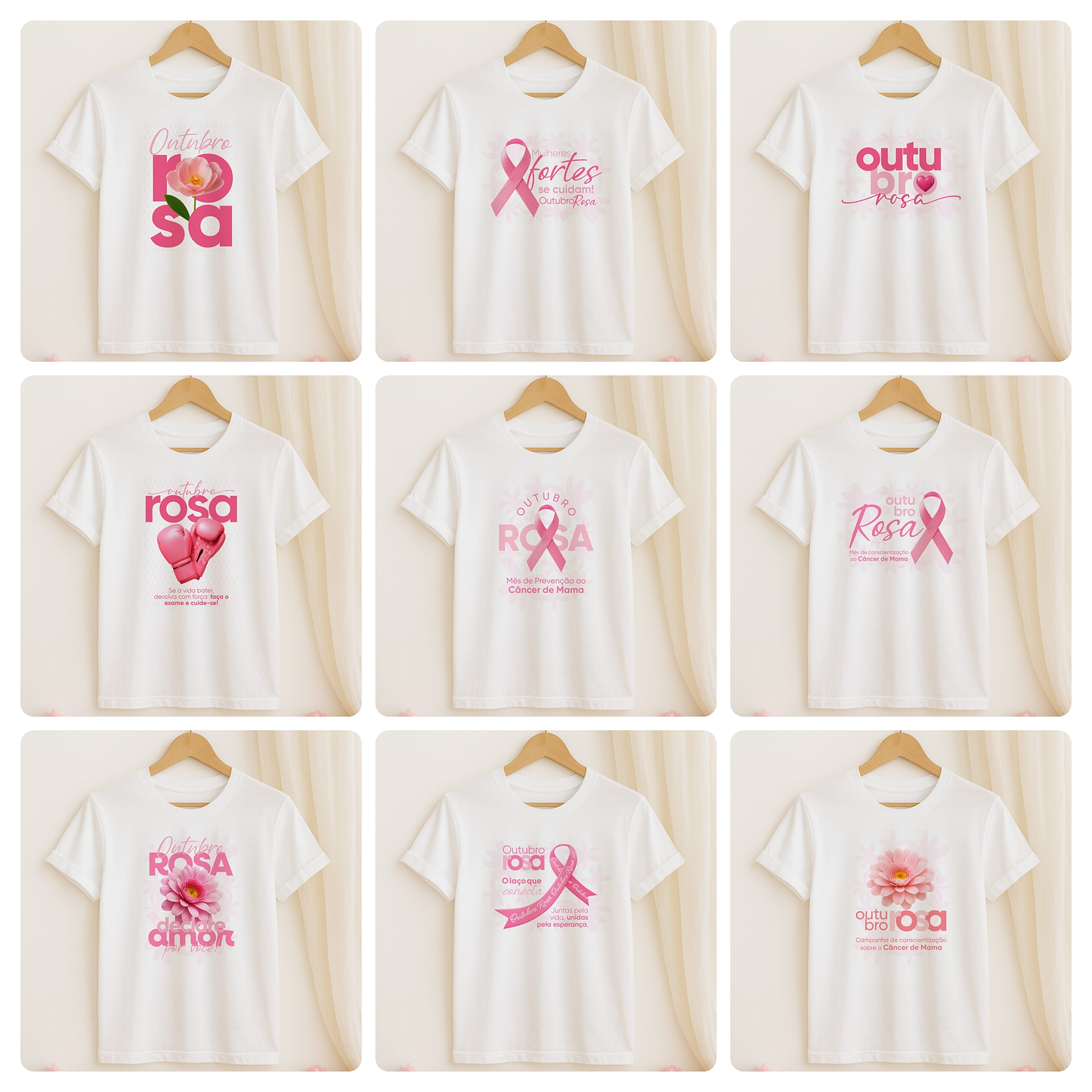 30 Artes para Caneca e Camisa Outubro Rosa Arquivo Editável 3