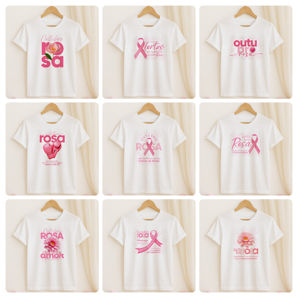 30 Artes para Caneca e Camisa Outubro Rosa Arquivo Editável 3