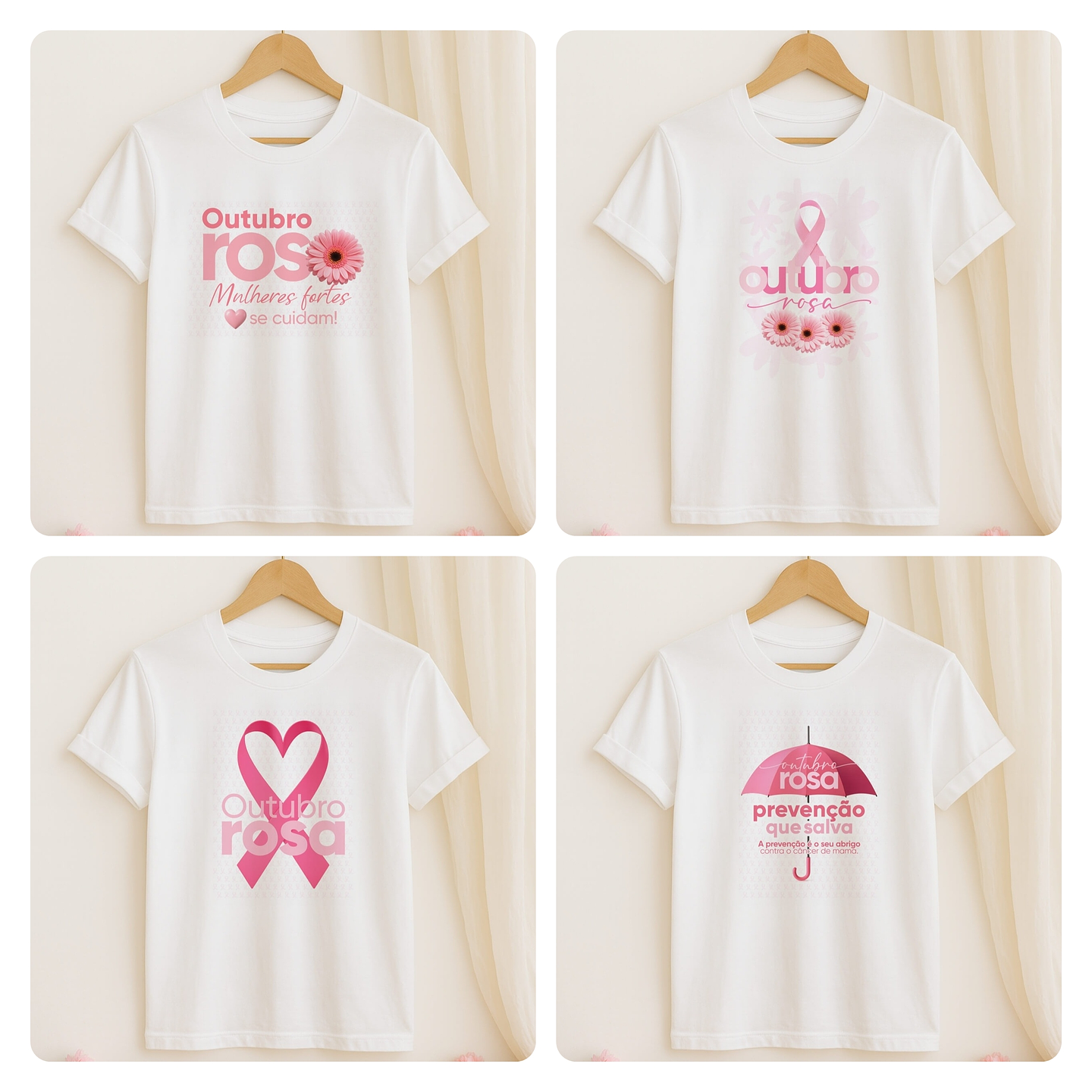 30 Artes para Caneca e Camisa Outubro Rosa Arquivo Editável 4