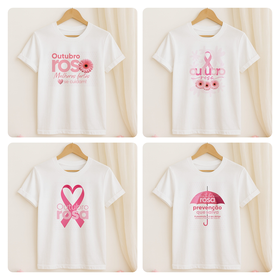 30 Artes para Caneca e Camisa Outubro Rosa Arquivo Editável 4