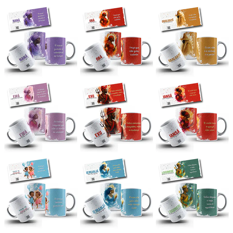 36 Artes para Caneca e Azulejo Axé Frases Ubanda Arquivo Editável 2