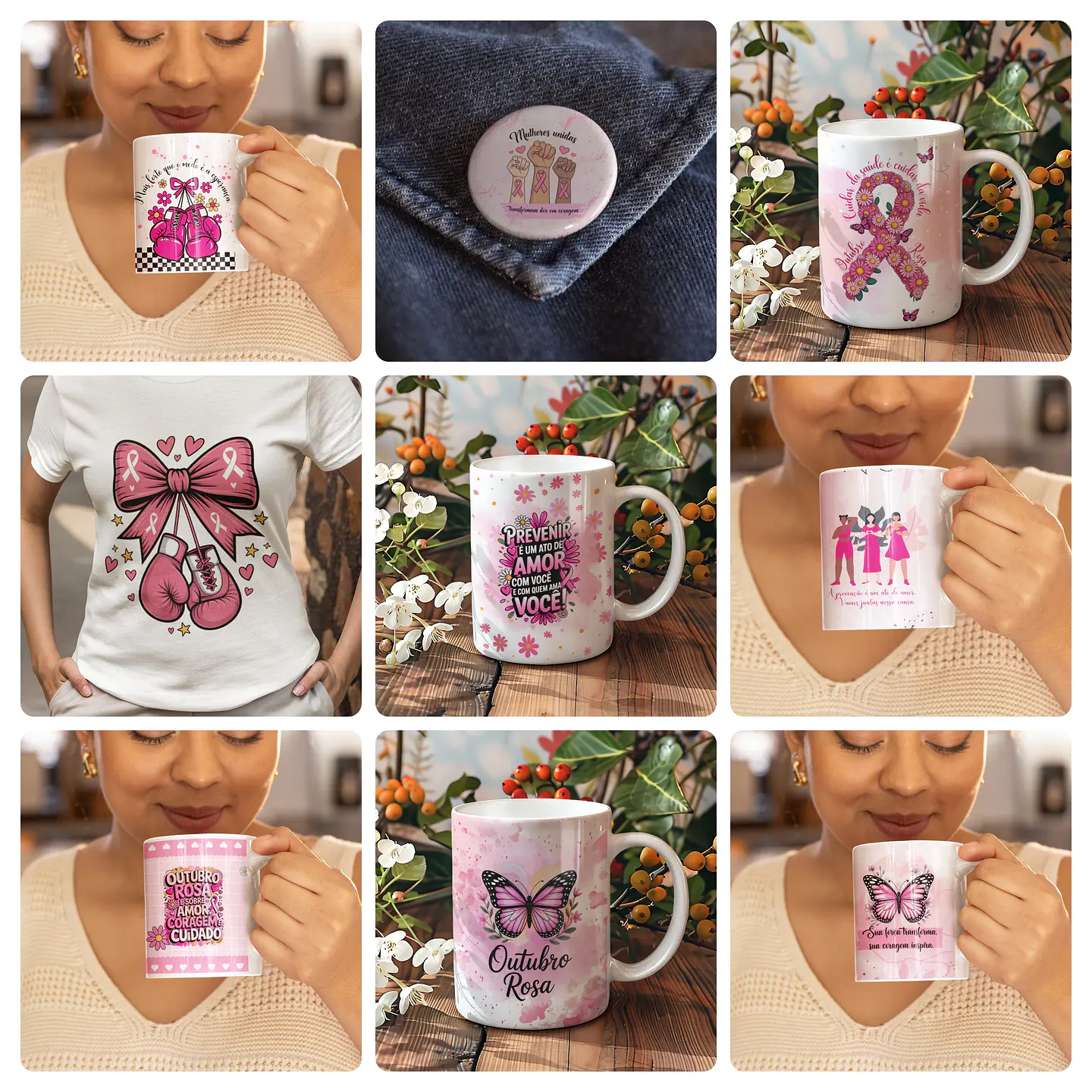 34 Artes para Caneca Outubro Rosa Arquivo em Jpg 2